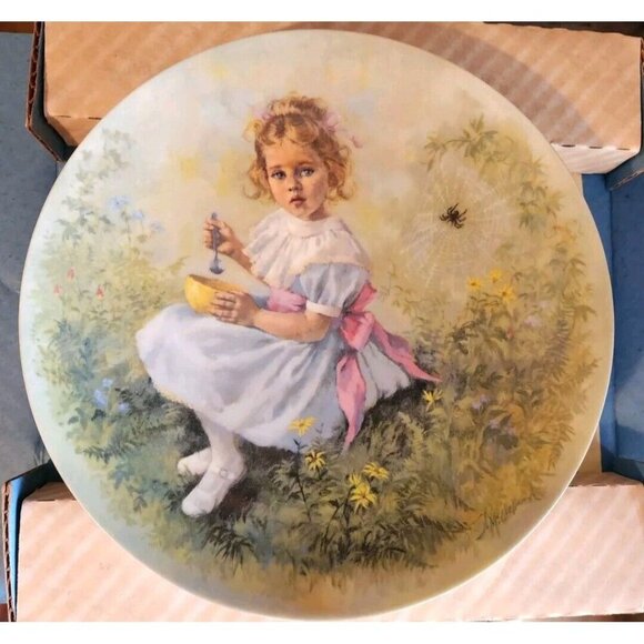 RECO 1981 Little Miss Muffet Plate Mother Goose John McClelland 3rd with COA - Picture 4 of 10